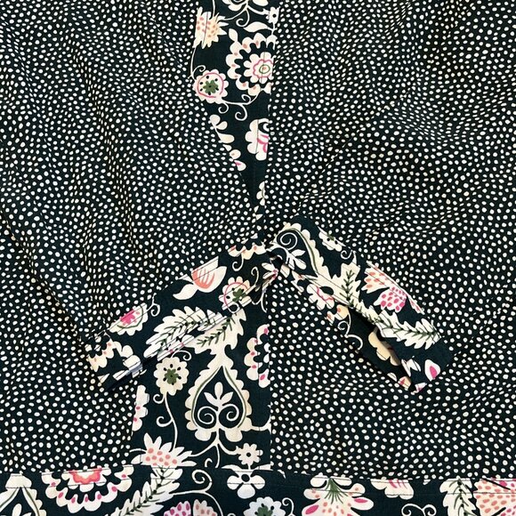 Boden Mollie Mixed Print Blouse SZ 6 Green Floral Polka Dot Pullover 3/4 Sleeve - Picture 11 of 11